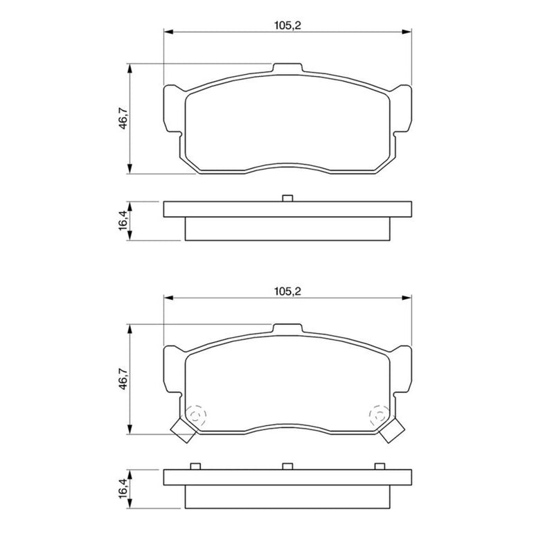 Bosch Front & Rear Pads fits Nissan Maxima / Maxima Qx V 2000-2003 2.0 3.0