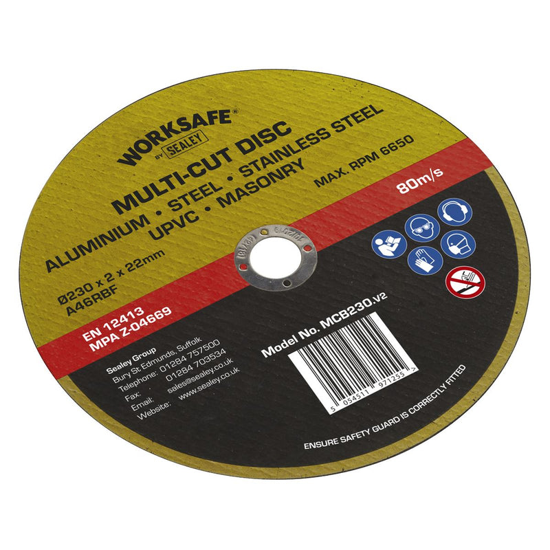 Sealey Multi-Cut Disc230 x 2 x22mm MCB230 Sealey - Dynamic Drive