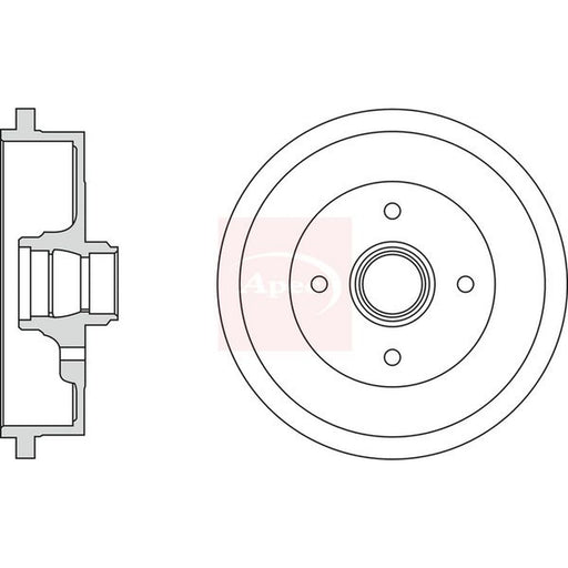Apec Brake Drum Assembly Rear fits Seat Cordoba 1993-2002 1.4 1.6 1.8 1.9