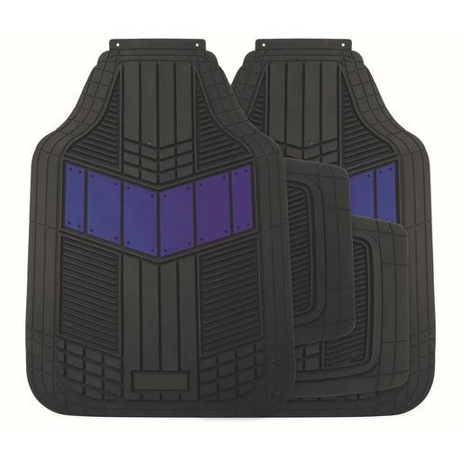 Streetwize Car Black Carpet Floor Mats Blue Heel Pad Universal Fit - SWCM137