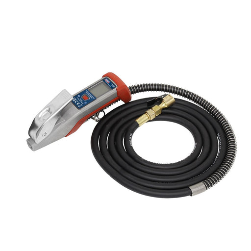 Sealey Digital Tyre Inflator 2.7m Hose with Clip-On Connector SA375 Sealey - Dynamic Drive