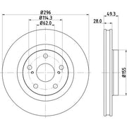 DON Front & Rear Brake Discs & Pads fits Toyota Auris 2012-2018 1.8