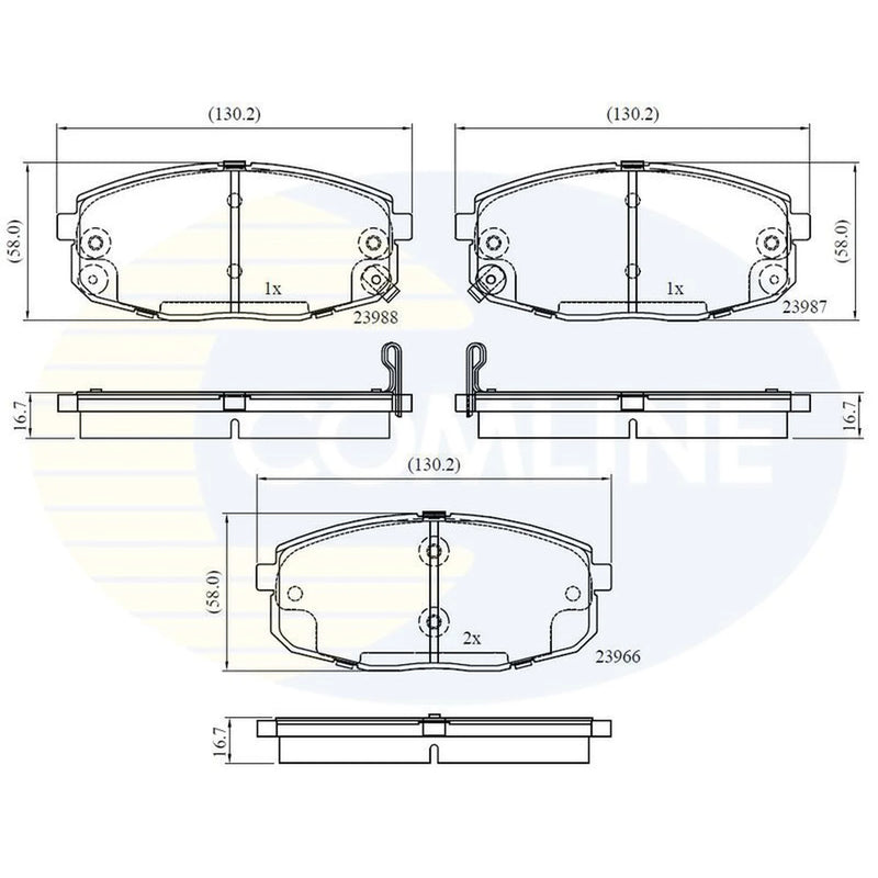 Comline Front & Rear Pads fits Hyundai I30 2011-2016 1.4 1.6