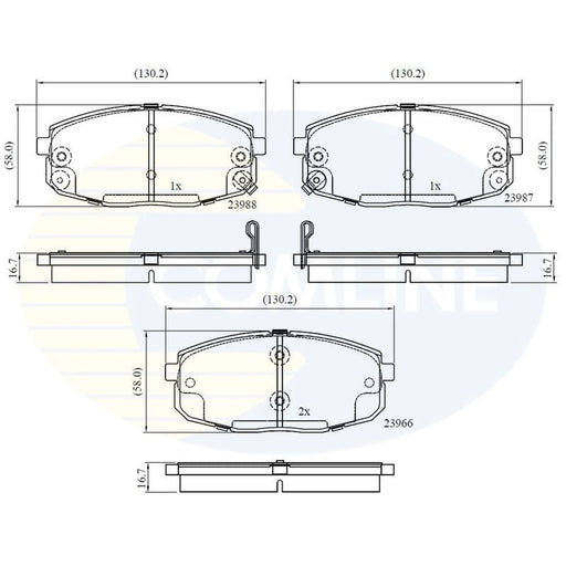 Comline Front & Rear Brake Discs & Pads fits Hyundai I30 2011-2016 1.6