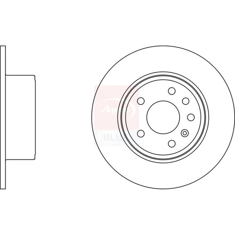 Apec 2 x Solid Rear Brake Discs SDK6025-x2