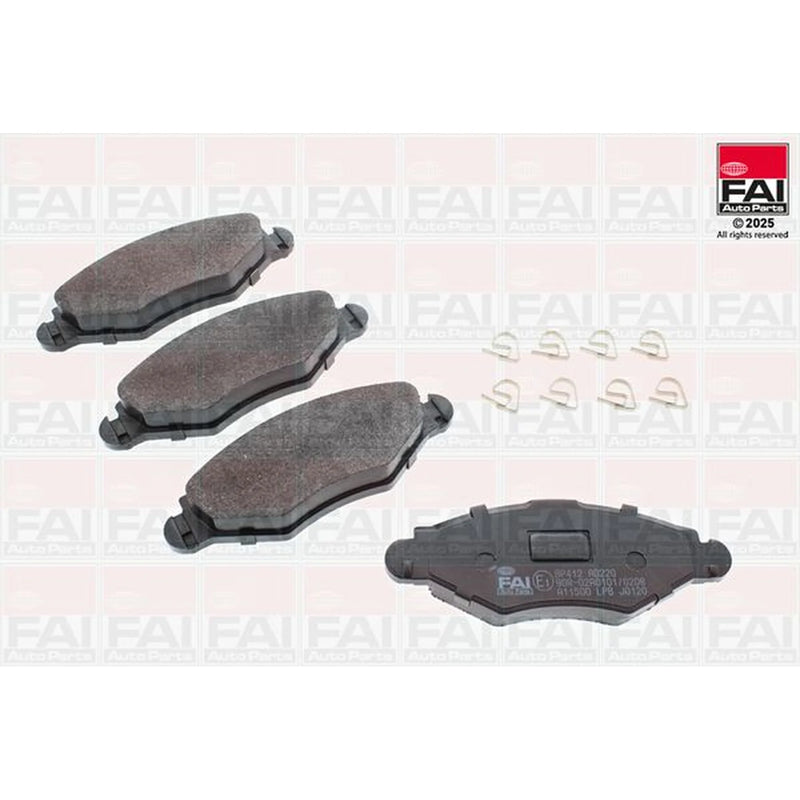 FAI Front Brake Pad Set fits Peugeot 206 1998-2012 1.1 1.4 1.9