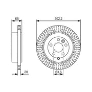 Bosch 2 x Vented Brake Discs fits Land Rover Freelander 2 2006-2014 2.0 3.2