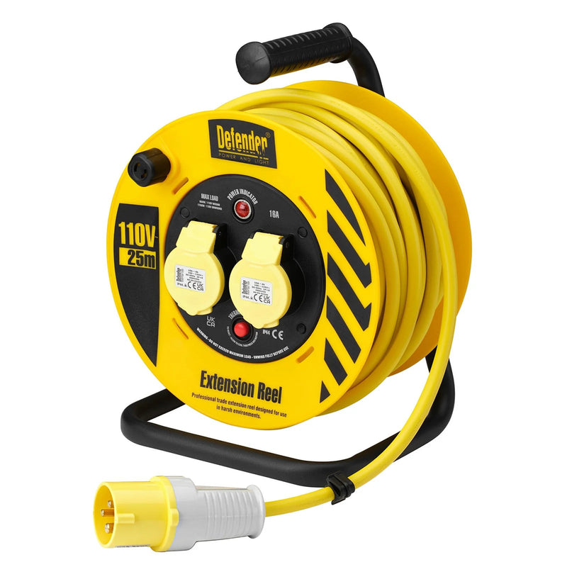 Defender E86455 110V Heavy Duty Industrial Cable Reel, 25m - E86455 - image 1