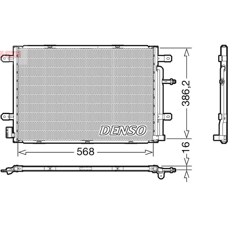 Denso Air Conditioning Condenser fits Audi A4 Allroad B8 2009-2016 2.0 3.0