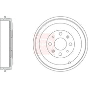 Apec Brake Drum Assembly Rear fits Fiat Grande Punto 2005-2015 1.3 1.4