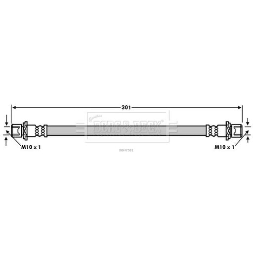 Borg & Beck Brake Hydraulic Hose Line Rear Left BBH7581