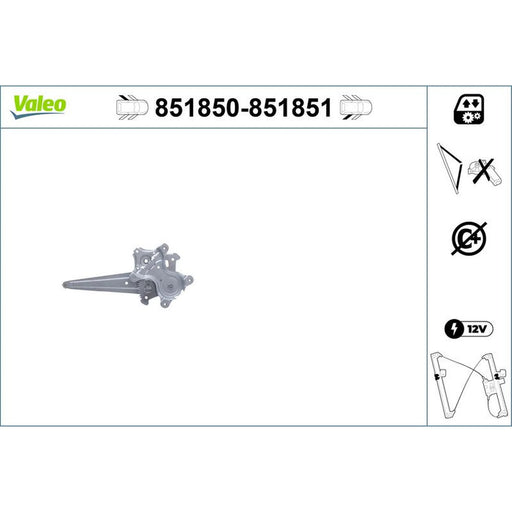 Valeo Electric Window Regulator Lifter Left Rear 851850