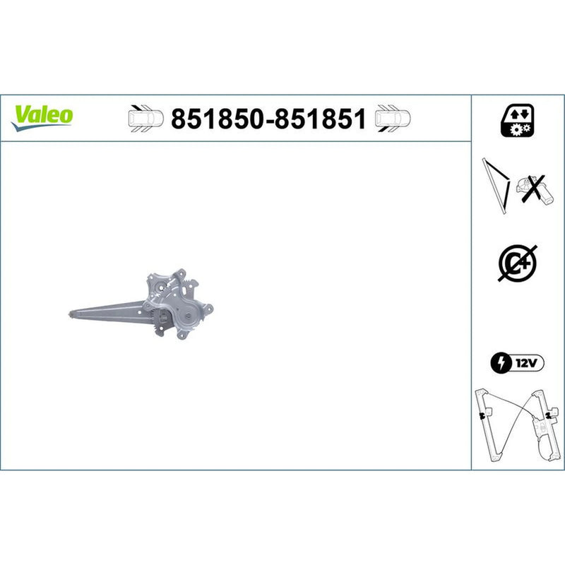 Valeo Electric Window Regulator Lifter Right Rear 851851