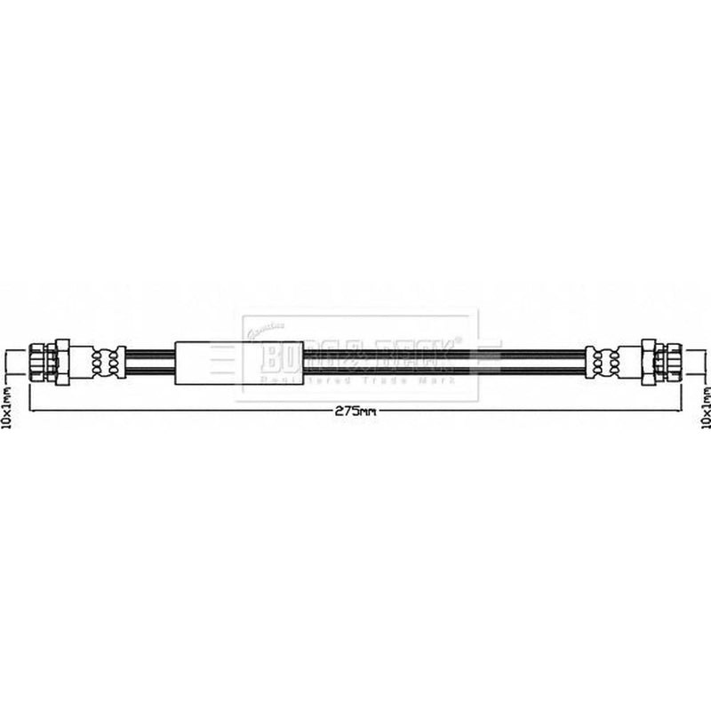 Borg & Beck Brake Hydraulic Hose Line Rear Right BBH8387