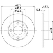 Mintex Front Brake Solid Discs & Pads fits Fiat Strada 1983-1987 1.5
