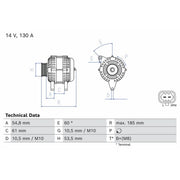 Bosch Car Alternator 12V 0 986 087 460