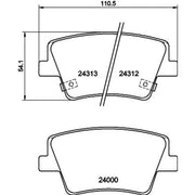 DON Rear Brake Pad Set fits Hyundai Santa Fe IV 2018-2020 2.0 2.2 2.4 3.5
