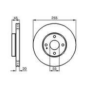 Bosch 2 x Internally Vented Brake Discs fits Mazda MX-5 1993-2005 1.6 1.8