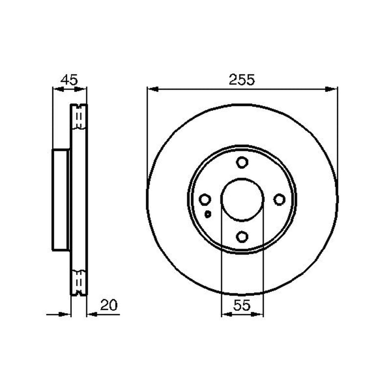 Bosch 2 x Internally Vented Brake Discs fits Mazda MX-5 1993-2005 1.6 1.8