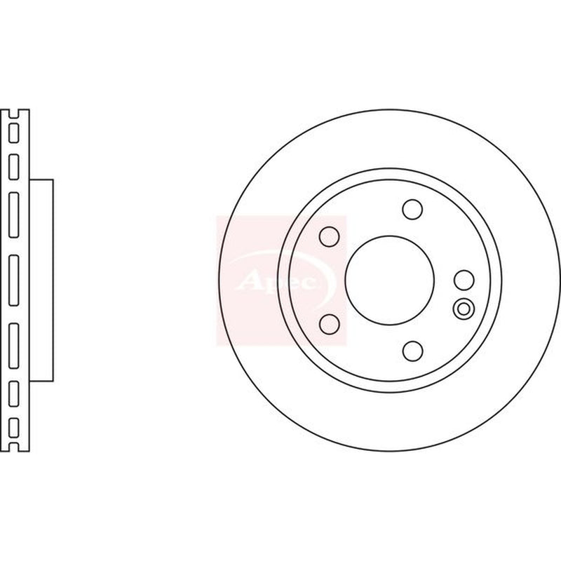 Apec 2 x Vented Brake Discs fits Mercedes-Benz A-Class 1997-2004