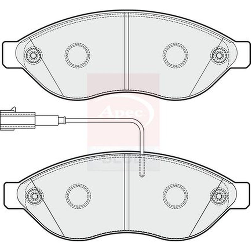 Apec Front Brake Pad Set fits Citroën Relay III 2006-2023 2.0 2.2 3.0