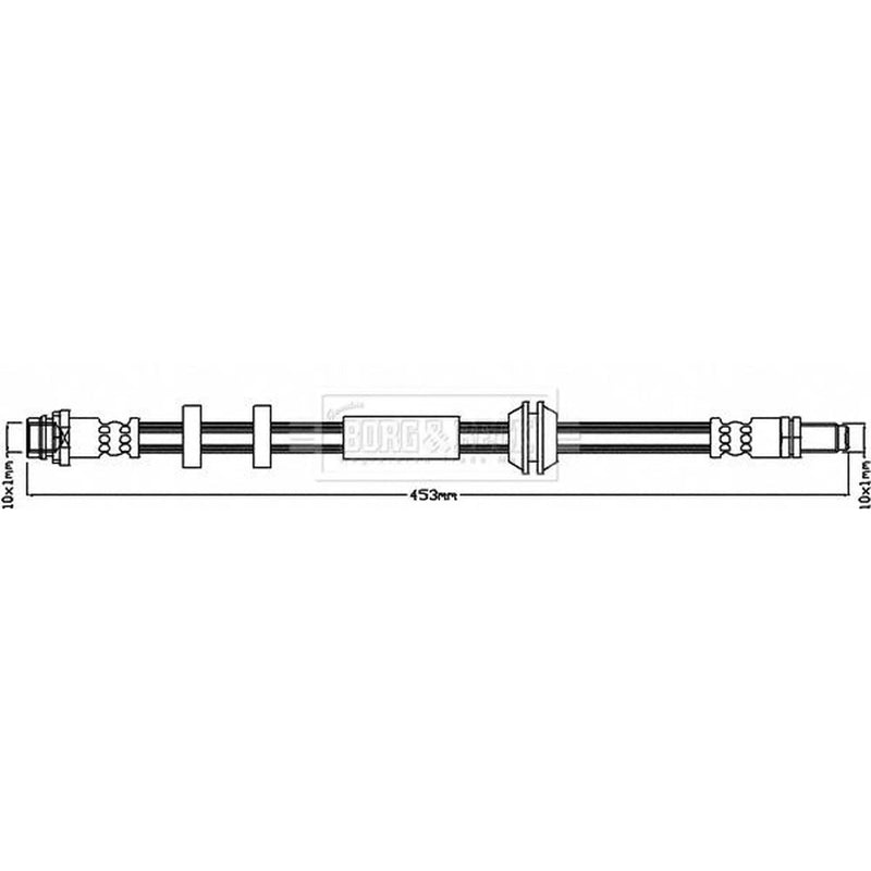Borg & Beck Brake Hydraulic Hose Line Front Right BBH8374