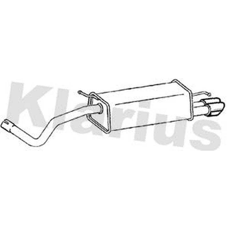Klarius Box With Tail Pipe Rear fits Audi A1 2014-2018 1.4