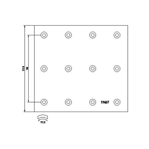 DON Don Cv Brake Lining Set fits Volvo B10 1978-2003