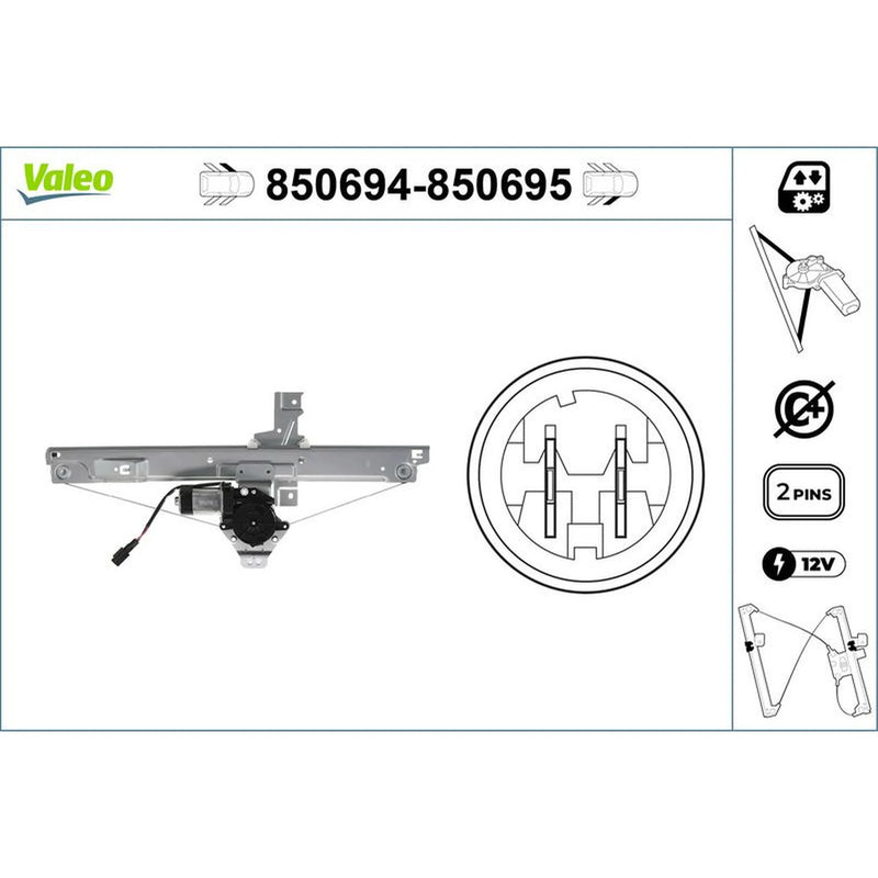 Valeo Electric Window Regulator Lifter Left Front 850694