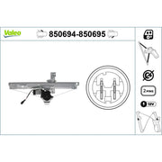 Valeo Electric Window Regulator Lifter Right Front 850695