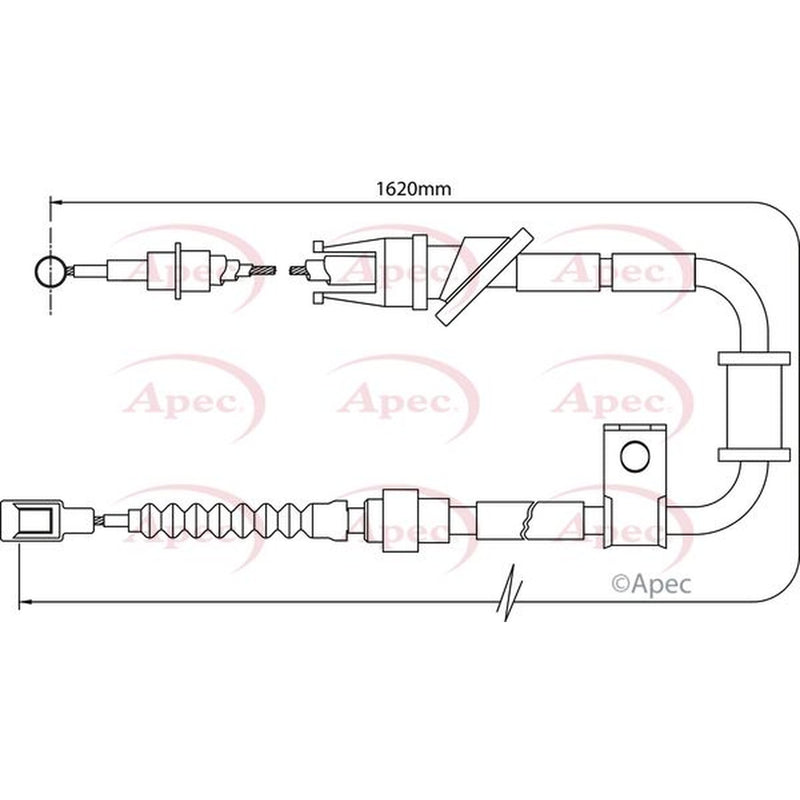 Apec Handbrake Cable Right Rear fits Volvo S40 I 1995-2004 1.6 1.8 1.9 2.0