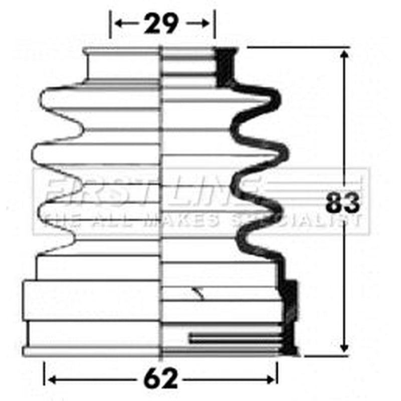 First Line Drive Shaft Bellow Kit Front Left fits Ford Focus I 1998-2004