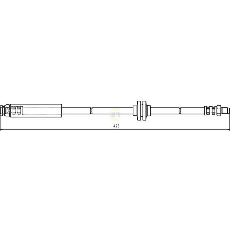 NAPA Brake Hydraulic Hose Line Front fits Abarth Grande Punto 2007-2010 1.4