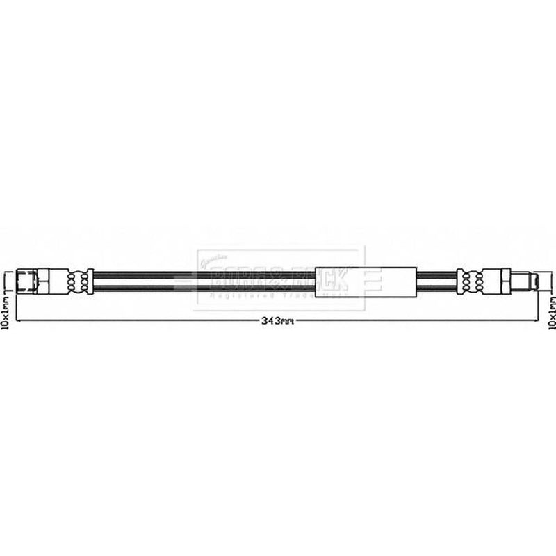 Borg & Beck Brake Hydraulic Hose Line Rear Right BBH8393