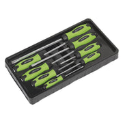 Sealey Screwdriver Set 8pc Hammer-Thru Hi-Vis Green HV002 Sealey - Dynamic Drive