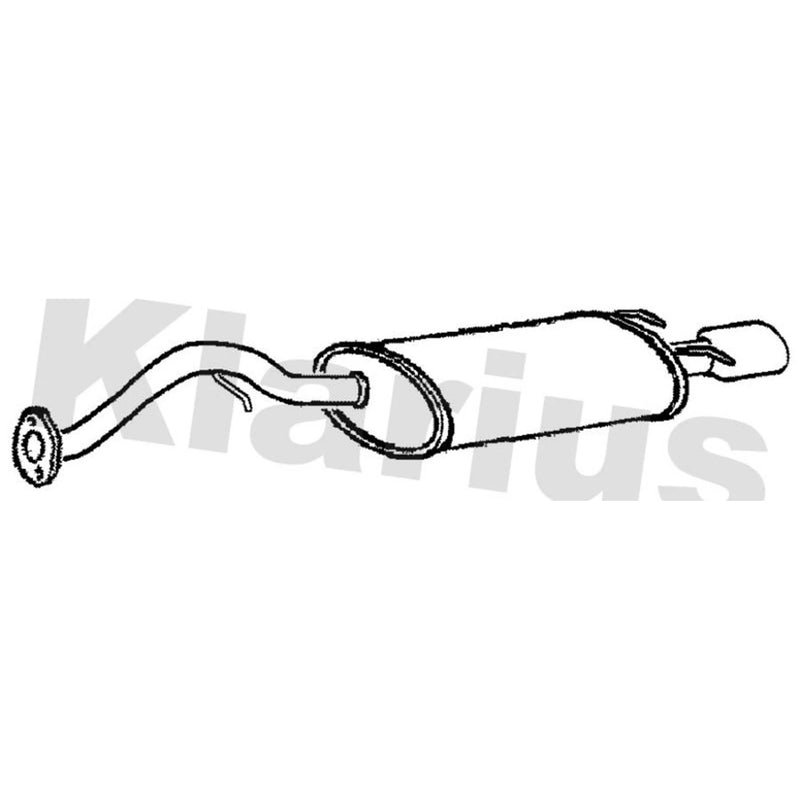 Klarius Box With Tail Pipe Rear fits MG ZR 2001-2005