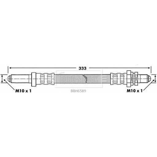 Borg & Beck Brake Hydraulic Hose Line Rear Right BBH6589