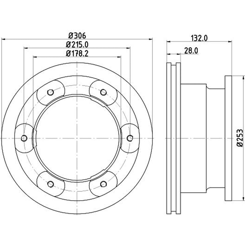 Mintex 2 x Vented Rear Brake Discs MDC1934-x2