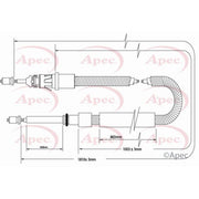 Apec Handbrake Cable Left Rear fits Citroën C3 I 2002-2009 1.4 1.6