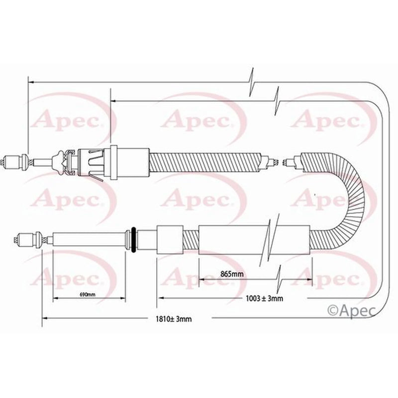 Apec Handbrake Cable Right Rear CAB1551