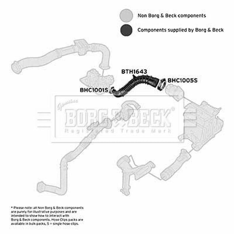 Borg & Beck Air Filter Intake Hose NBR (nitrile butadiene ru BTH1643