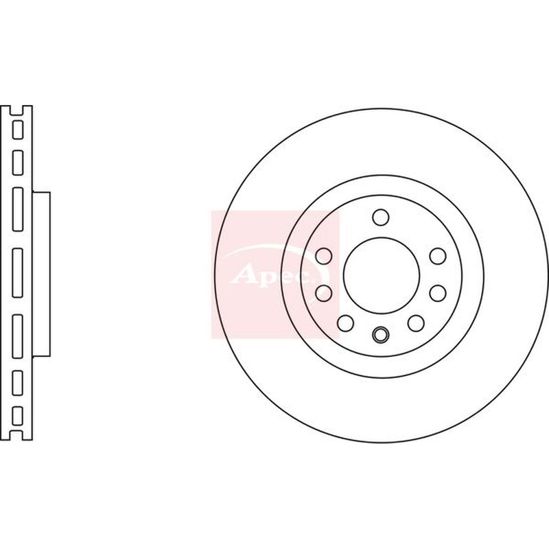 Apec 2 x Vented Brake Discs fits Fiat Croma 2005-2011 1.9 2.4