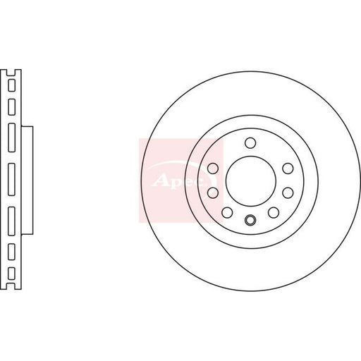 Apec 2 x Vented Brake Discs fits Fiat Croma 2005-2011 1.9 2.4