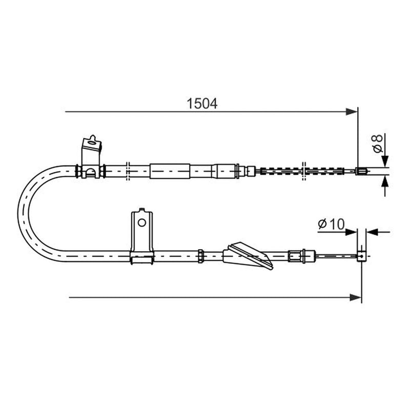 Bosch Handbrake Cable Left Rear fits Hyundai Amica / Atoz 1998-2010 1.0 1.1