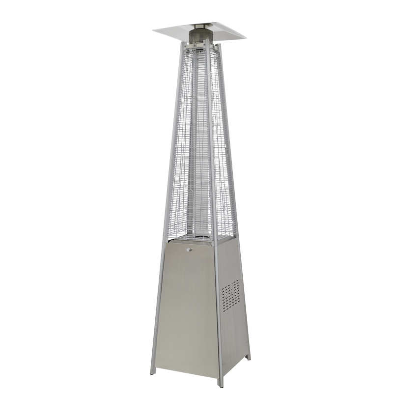 Dellonda Pyramid Gas Patio Heater 13kW Commercial Garden Use Stainless Steel Dellonda  - Dynamic Drive