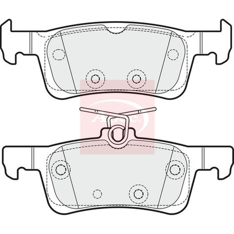 Apec Rear Brake Pad Set fits Peugeot 308 II 2013-2021 1.2 1.5 1.6