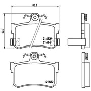 Brembo 4 x Rear Brake Pad Set fits MG Mgf 1995-2002 1.6 1.8