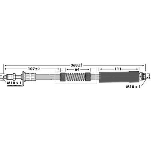 Borg & Beck Brake Hydraulic Hose Line Front Right BBH6986