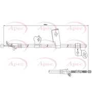 Apec Handbrake Cable Right Rear fits Toyota Yaris/Vitz 1999-2005 1.0 1.3 1.4 1.5