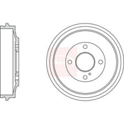 Apec Brake Drum Assembly Rear fits Ford B-Max 2012-2017 1.0 1.4 1.5 1.6
